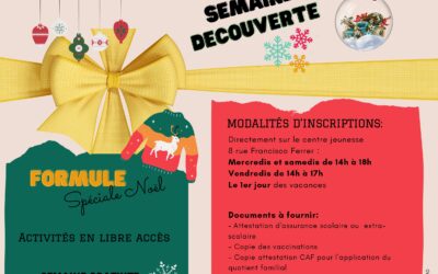 Vacances de Noël du Centre Jeunesse