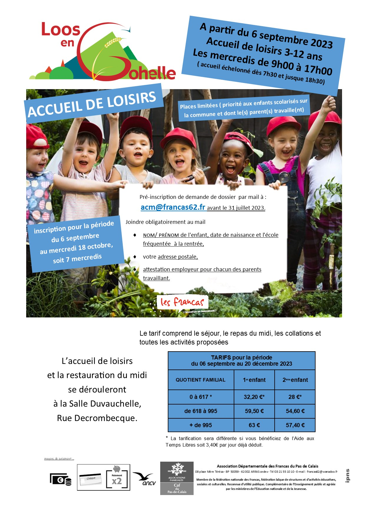 Inscriptions accueil de loisir