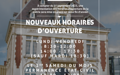 Nouveaux horaires de la mairie