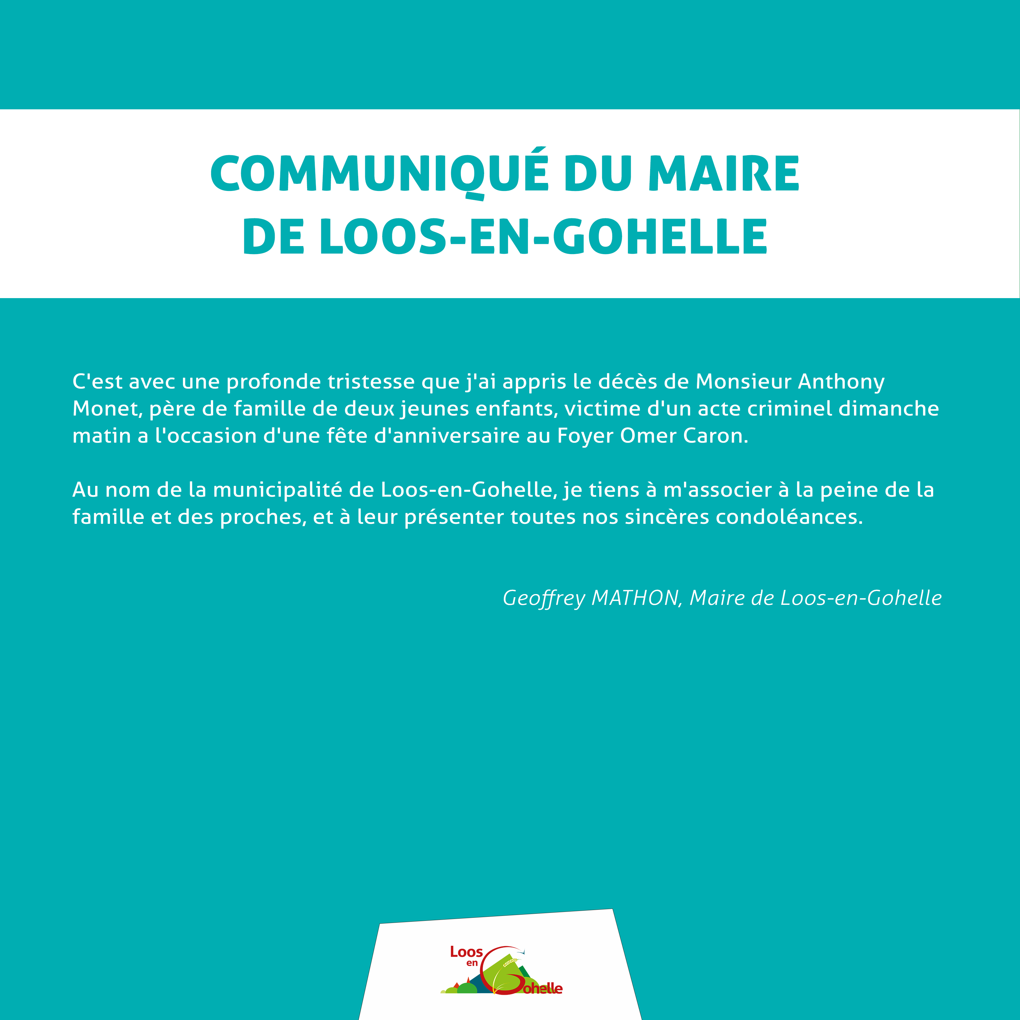 Communiqué du Maire de Loos-en-Gohelle