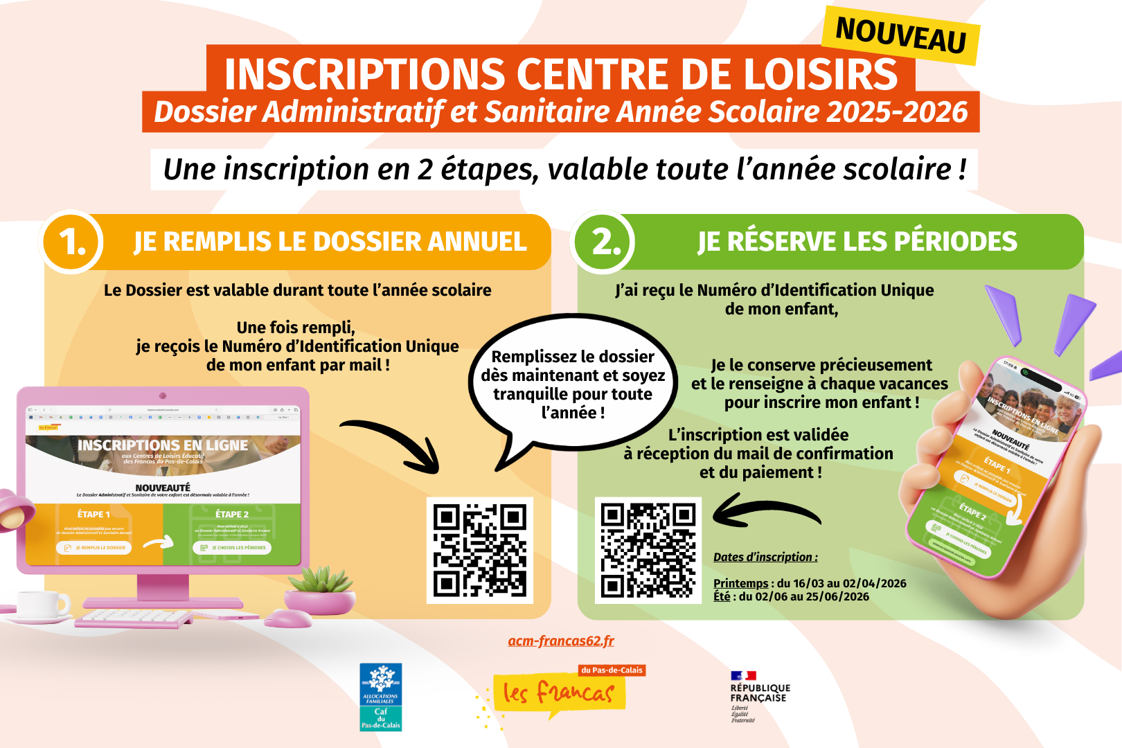 Nouveauté – Inscriptions pour les accueils de loisirs