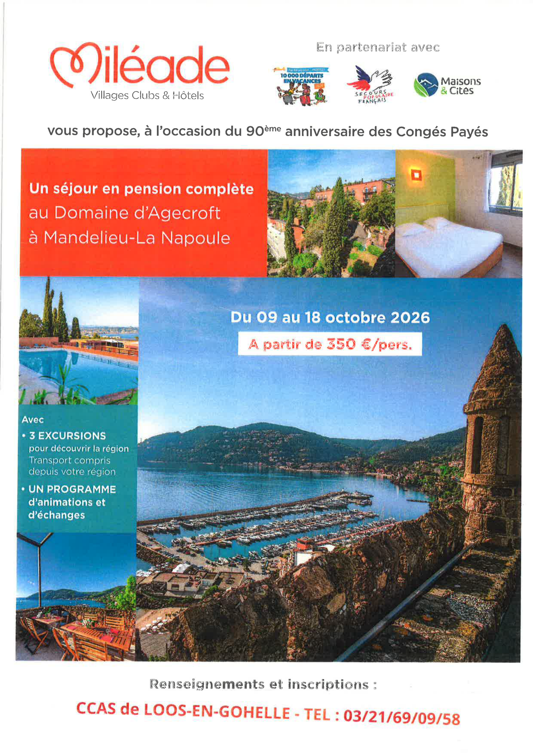 Séjour en pension complète à Mandelieu-La Napoule : inscriptions ouvertes !